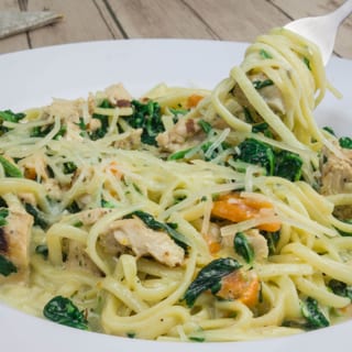 Linguini Primavera Pasta with Grilled Chicken